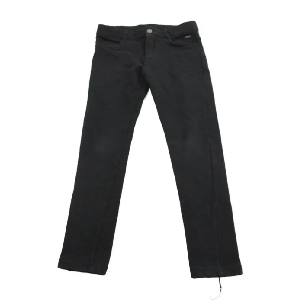 Mayoral Girls Cotton Stretch Zippered Ankle Pants Black Size 6